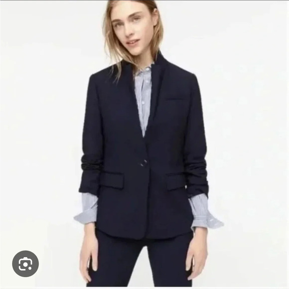 J.Crew Navy Blue Linen Regent Blazer - Picture 1 of 6